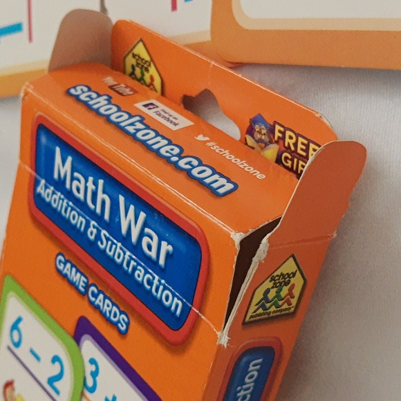 School Zone Math War Addition and Subtraction Card Game Flash Cards COMPLETE - Picture 7 of 13